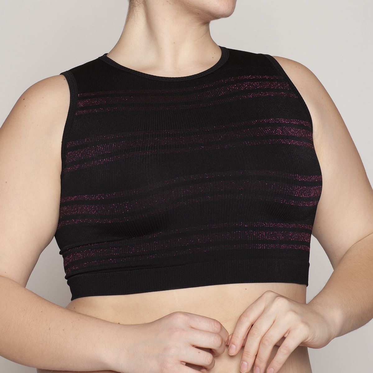 MONARCH - Polera Crop Lurex Rayas Lasst