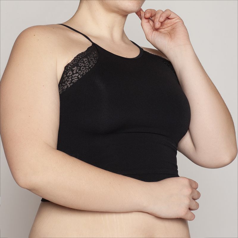MONARCH - Polera Crop Encaje Seamless Lasst