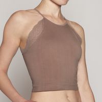 Polera Crop Encaje Seamless Lasst