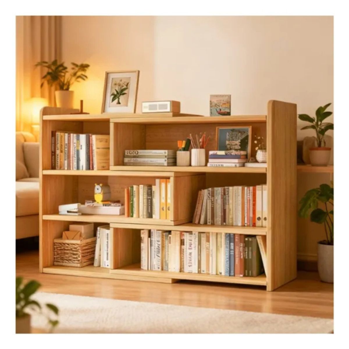 GENERICO - Estante Librero Madera Multifuncional Adaptable 60-120x80x17