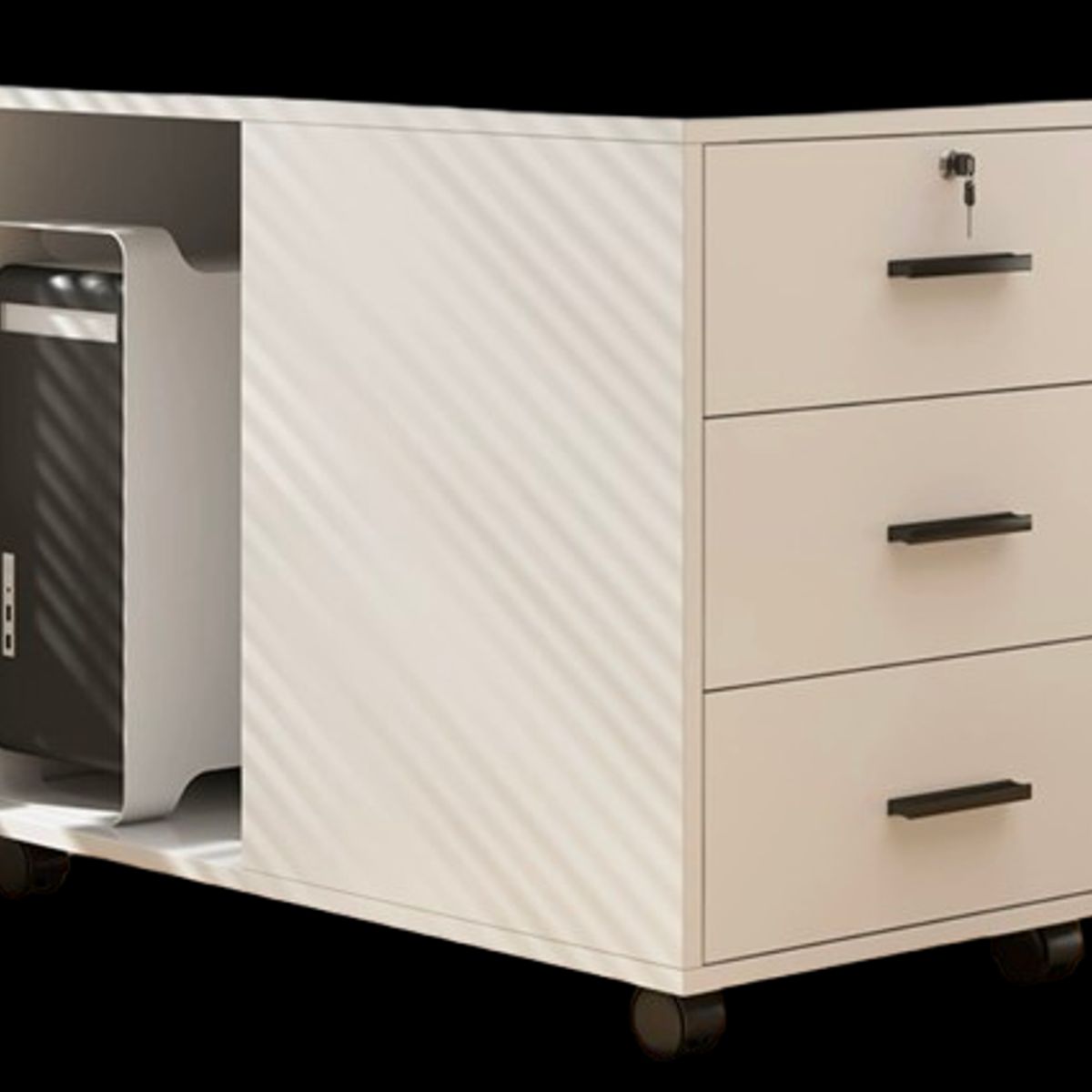 GENERICO - Cajonera Archivador Oficina De Madera Con Espacio Para Cpu