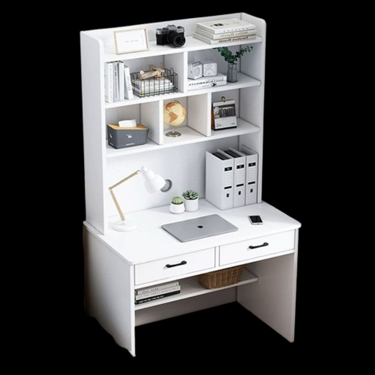 GENERICO - Escritorio Con Repisas De Madera Ergonomico 180x80x50cm