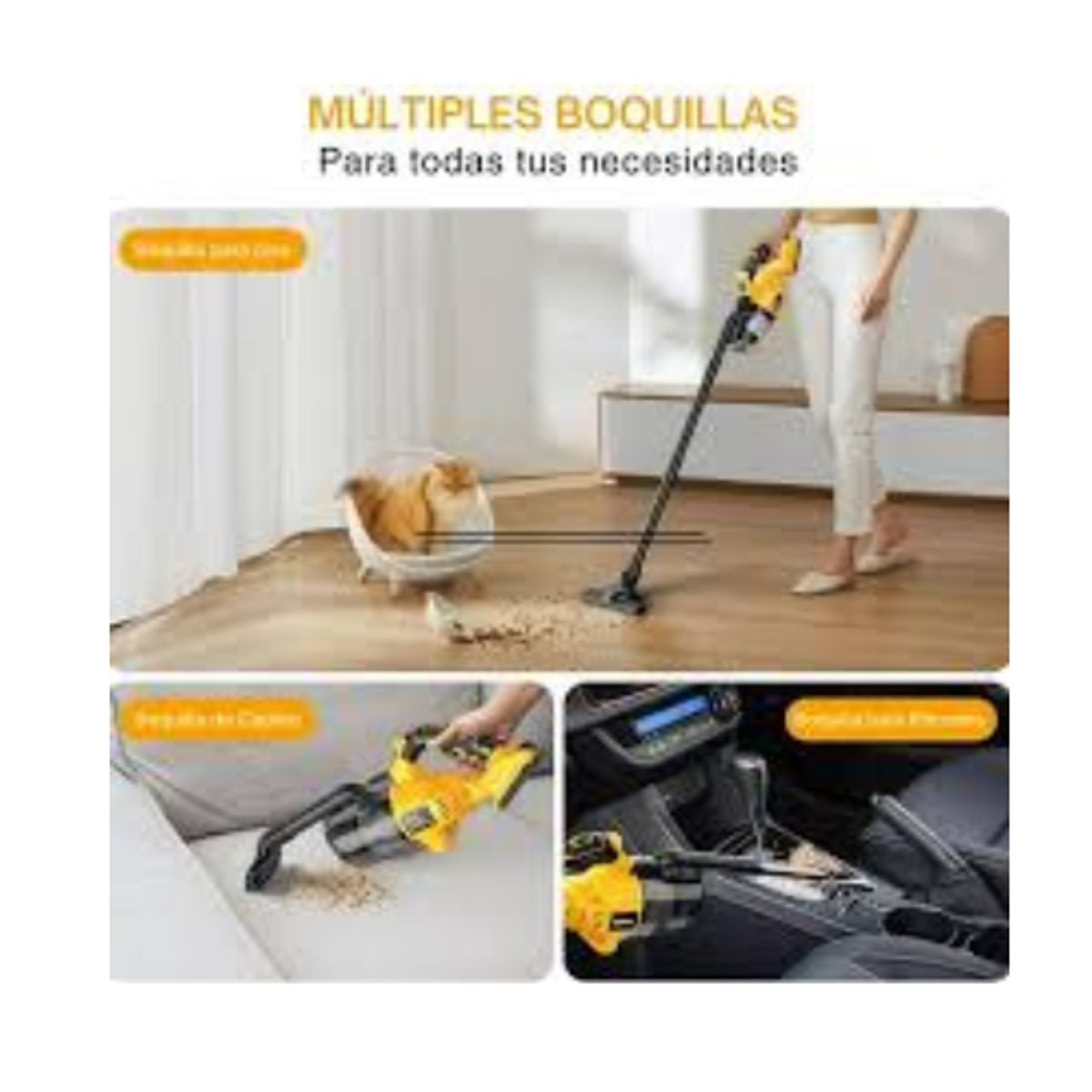 MOVI - Aspiradora Inalámbrica 5 en 1 con Batería y Filtro HEPA