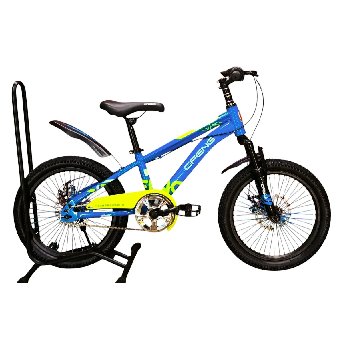 GENERICO - Bicicleta Aro 18 Cfeng con Freno Disco Azul Amarillo