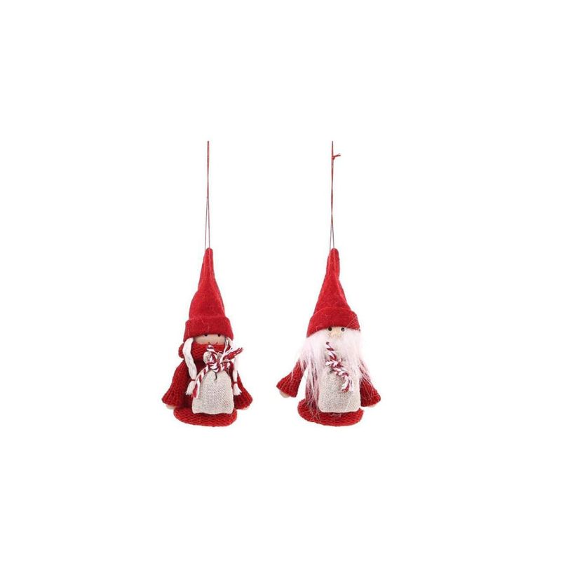 GENERICO - Duo de Gnomos navideños colgantes