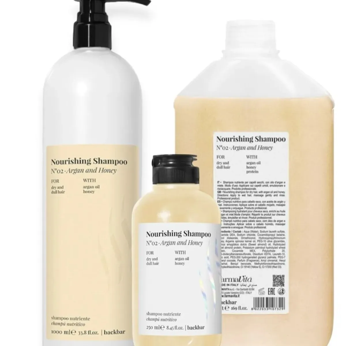 FARMAVITA - Farmavita Nourishing Shampoo Nro 02 Argan y Miel 5000 Ml