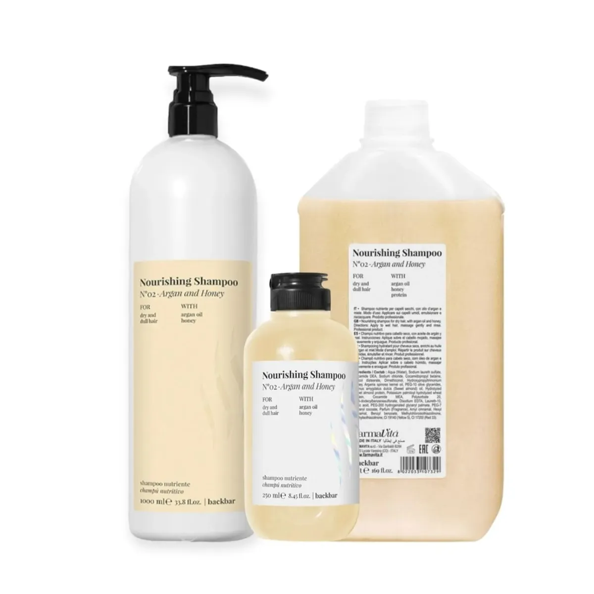 FARMAVITA - Farmavita Nourishing Shampoo Nro 02 Argan y Miel 5000 Ml