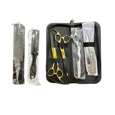 Imagen 2 del producto Kit de Tijera Professional Barberia 7 pcs 6 Pulgadas Dorado