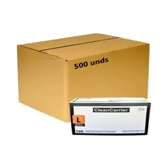 CLEANCARRIER - Guante Nitrilo Negro Sin Polvo Talla L 500 Unidades