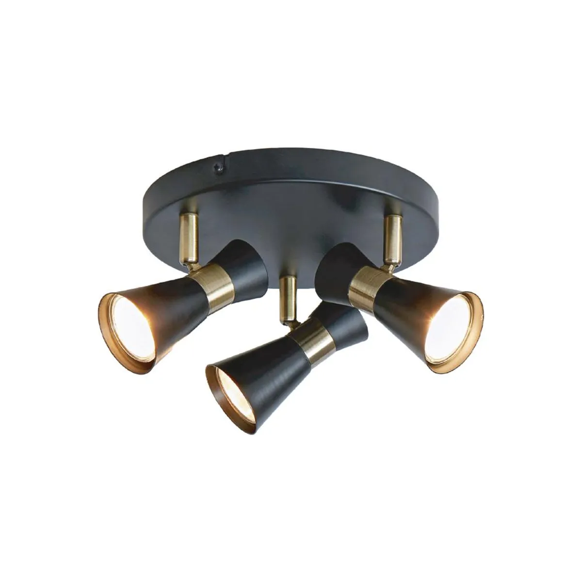BP ILUMINACION - Plafón Zeny 3 Luces Negro Mate Antique Gu10