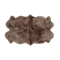 GENERICO - Alfombra Pelo Largo de Piel de Oveja QUATRO 160 x 90 cm - Beige Oscuro