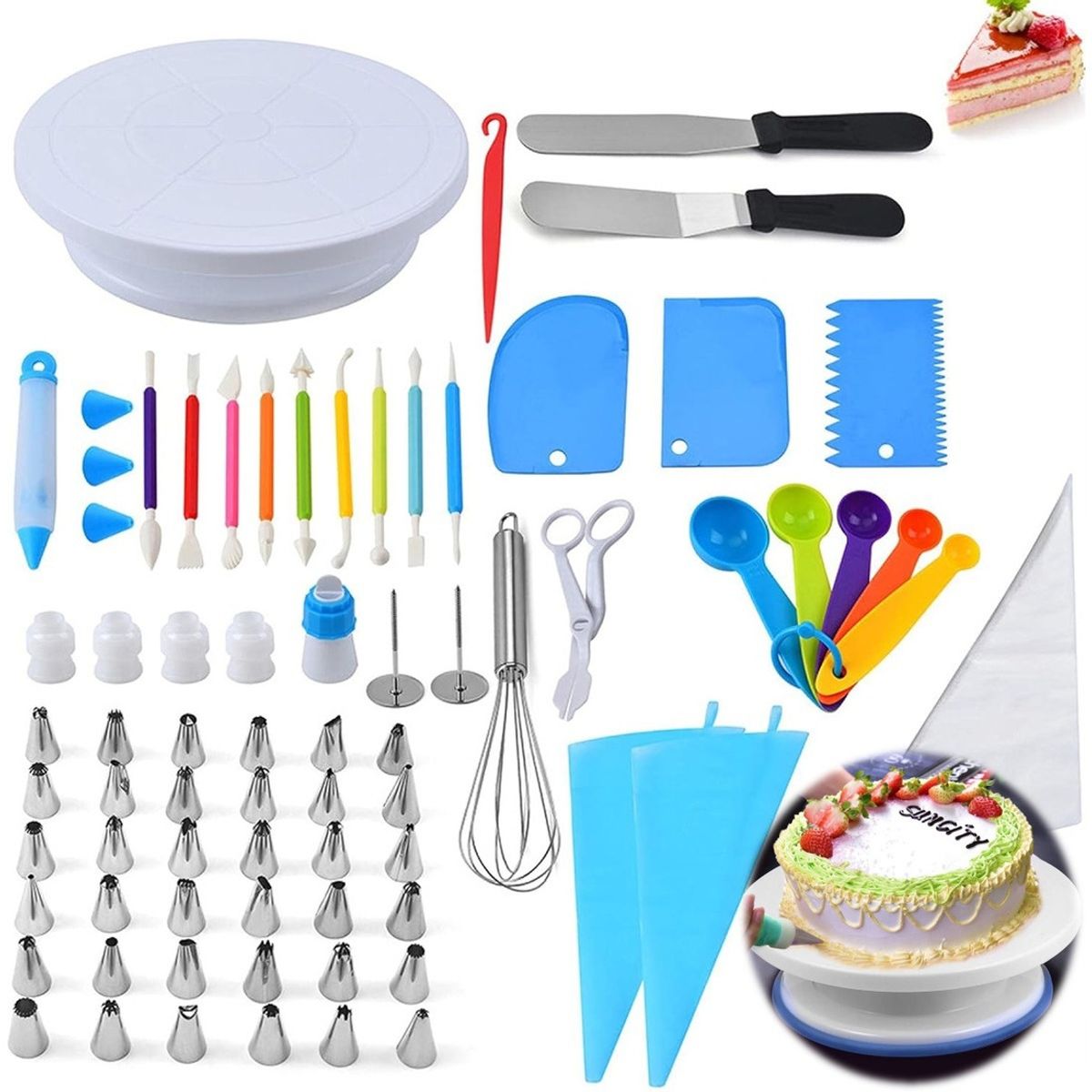 GENERICO - Set Decoración Pasteles Kit Pastelería Set Repostería 66 Pcs