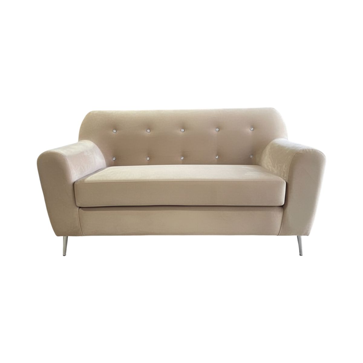 MUEBLES NEW - SOFA NEW DOS CUERPOS BEIGE FELPA