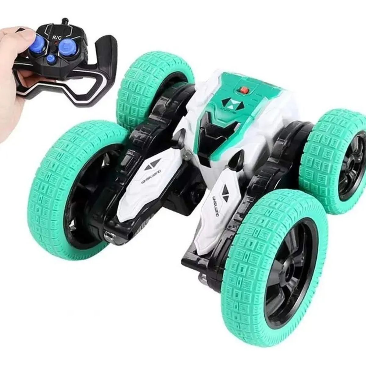 GENERICO - Auto rc crazy car acrobático 360 verde/blanco