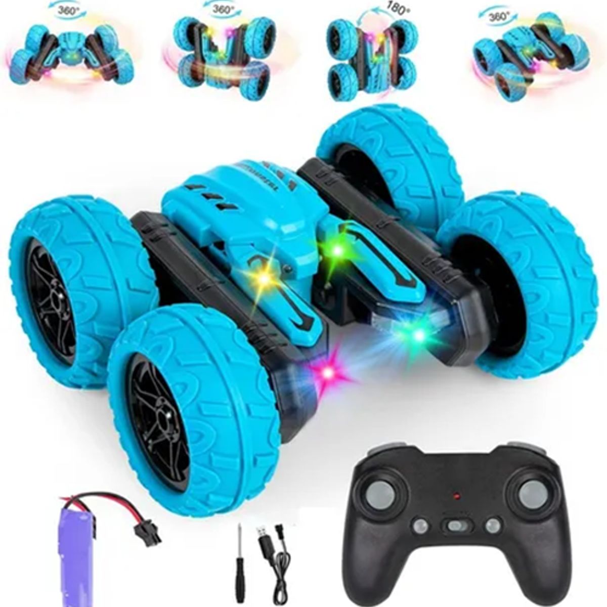 GENERICO - Auto stunt rc 360 doble azul