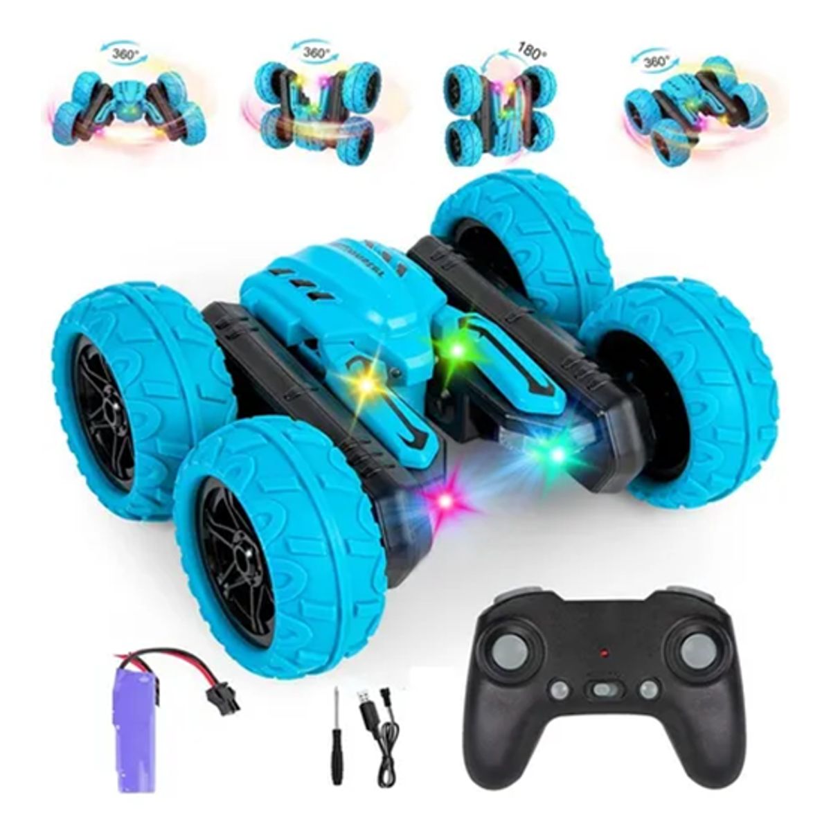 GENERICO - Auto stunt rc 360 doble azul