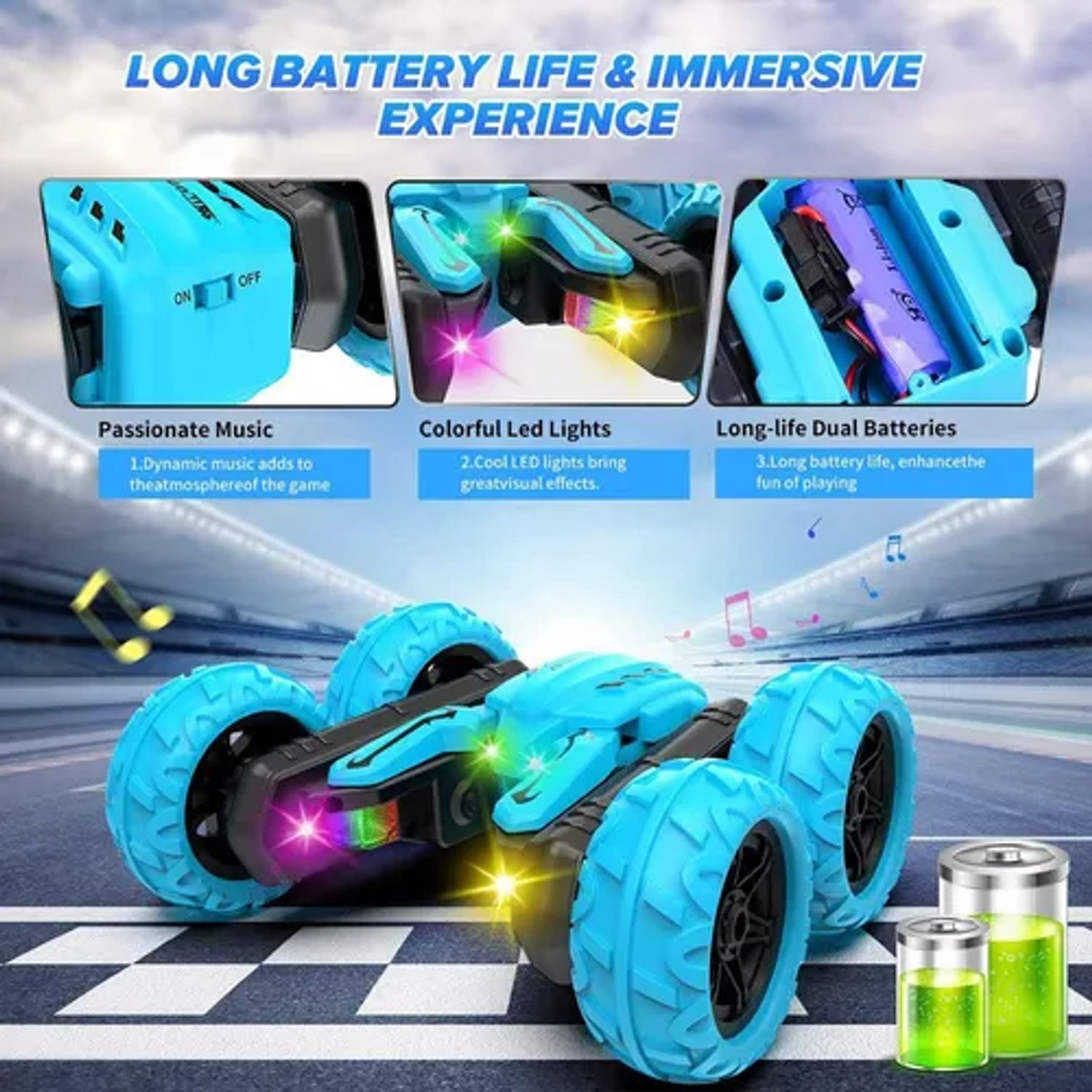 GENERICO Auto stunt rc 360 doble azul | Falabella Chile