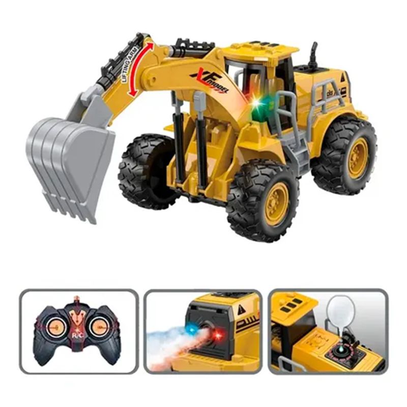 GENERICO - Excavadora aspor rc brazo eléctrico amarillo
