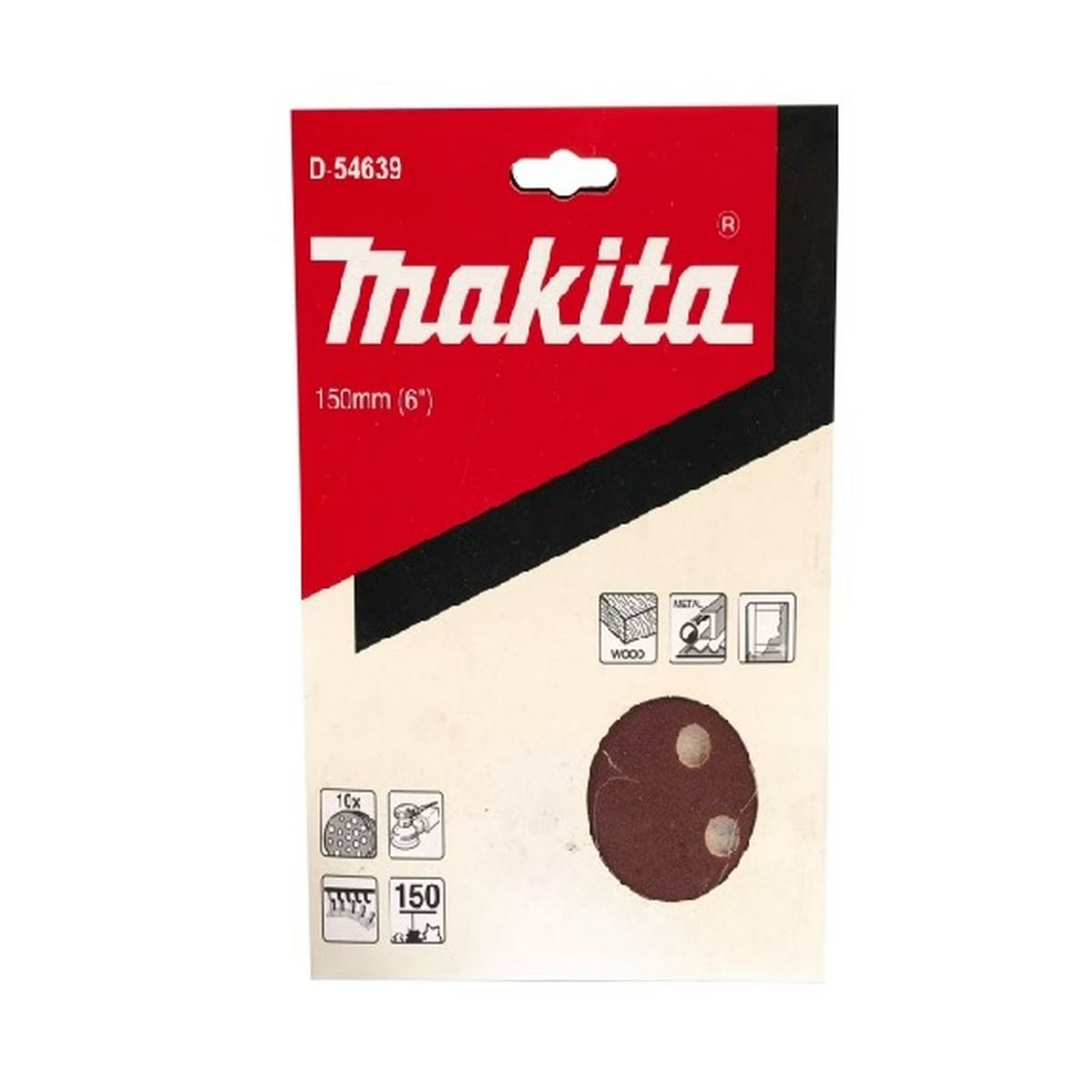 Discos Lija Velcro (10u) 150mm Grano 150 Makita D-54639, marca MAKITA - Foto Principal