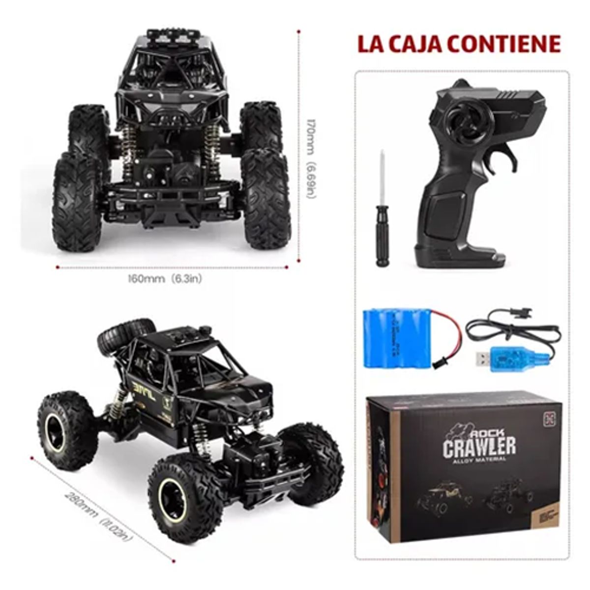 GENERICO - Auto rc escalada 29cm +2 baterías