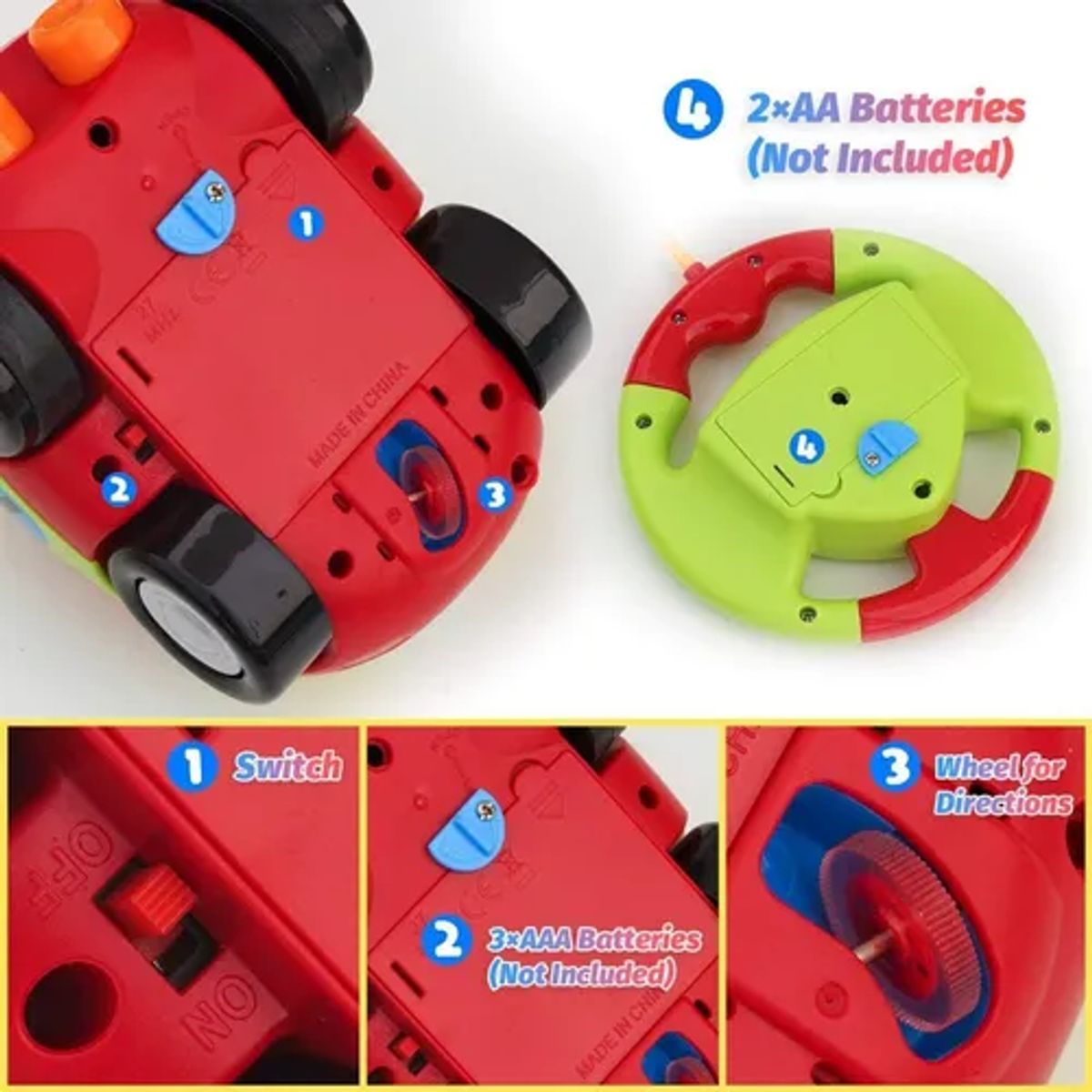 GENERICO - Auto rc cartoon fácil usar luces sonidos