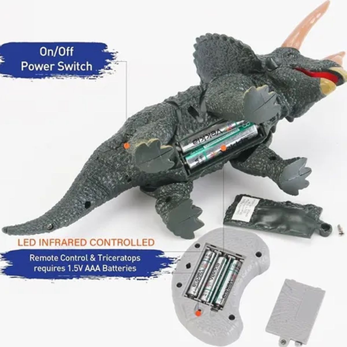 GENERICO - Triceratops rc con luz y sonido