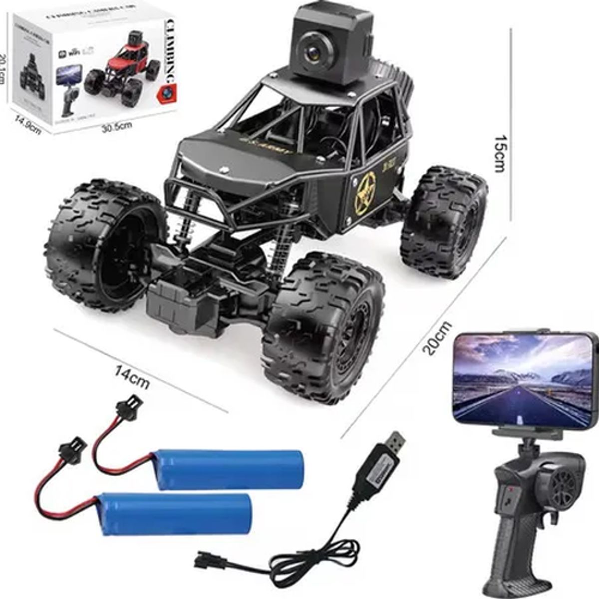 GENERICO - Auto rc cámara wifi live video 2 baterías