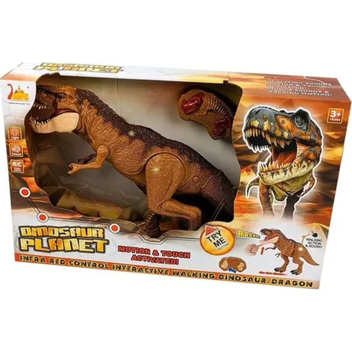 GENERICO - Dinosaurio rc sensores táctiles grande