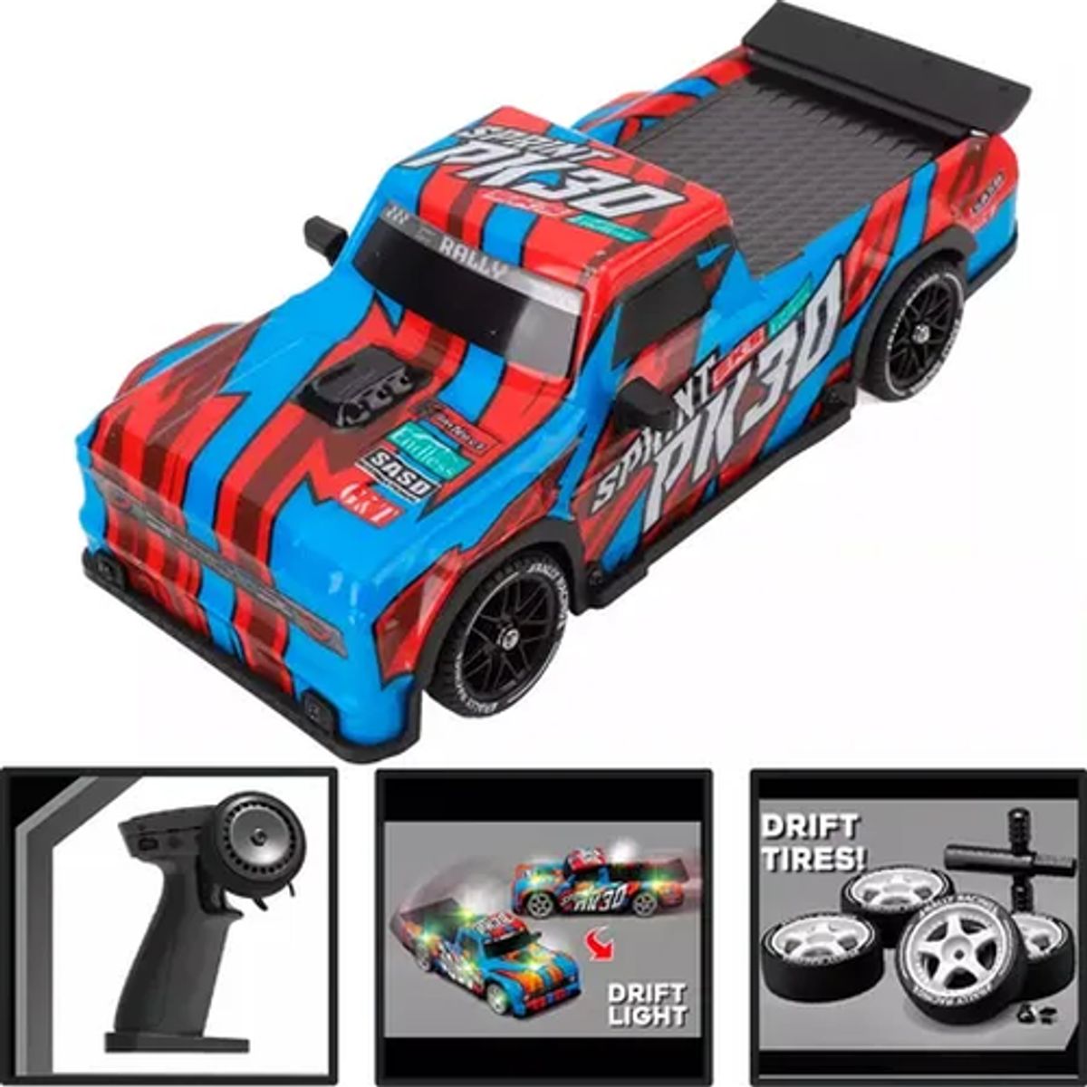 GENERICO - Auto drift rc 4x4 30cm luces frenos