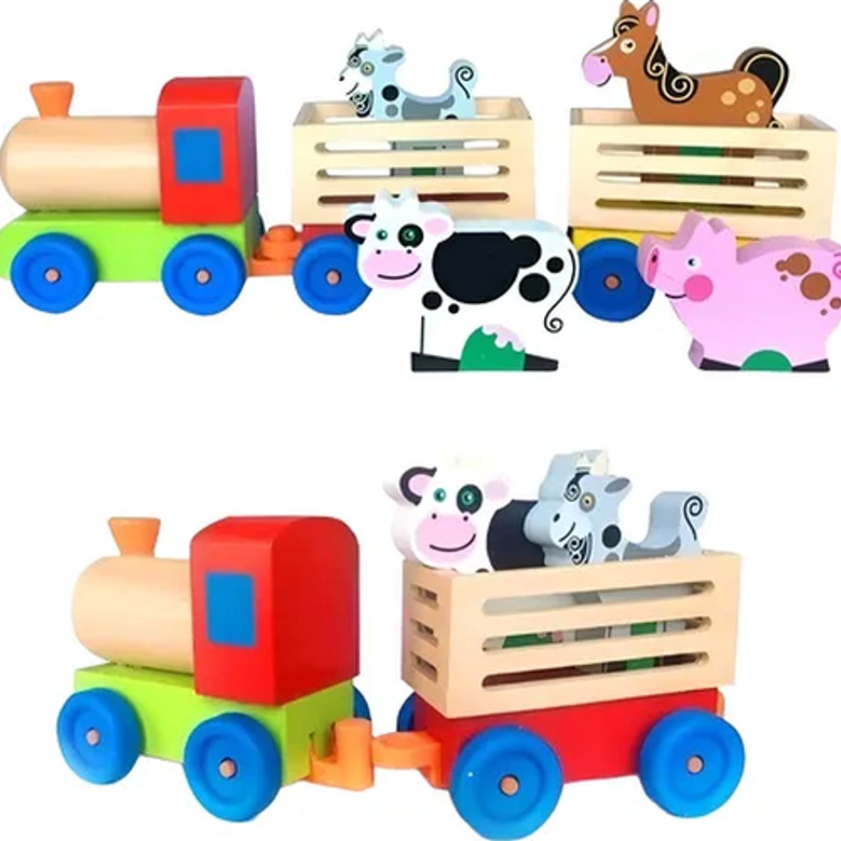 GENERICO - Tren madera granja animales