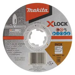 MAKITA - Disco de corte fino acero inox. X-LOCK 115 mm E-00387