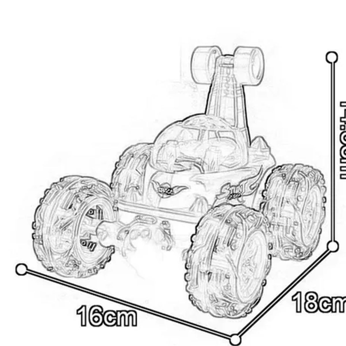 GENERICO - Auto loco rc stunt car 124 15cm