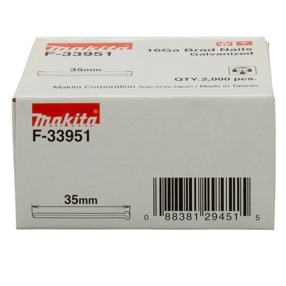 MAKITA - Caja clavo termi/galvan 16GA 35 mm P/AF601 (2.000 PZS) Makita F-33951