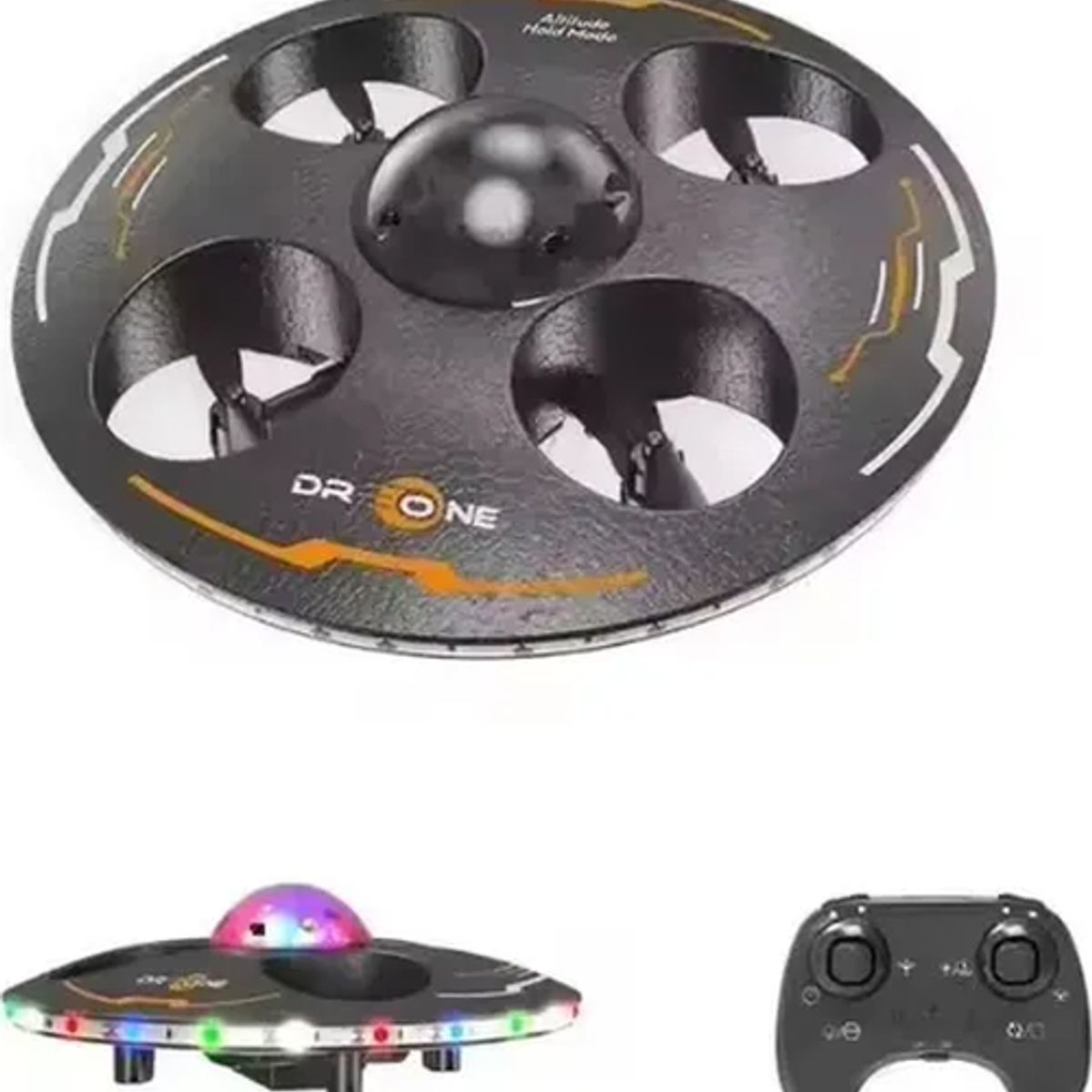 GENERICO - Drone ovni ufo rc 24ghz led negro