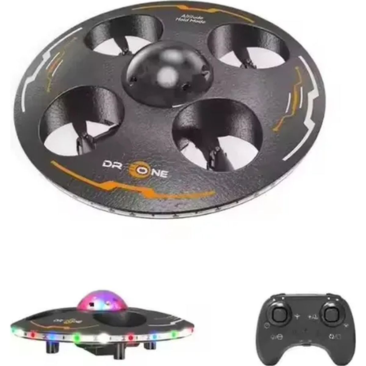 GENERICO - Drone ovni ufo rc 24ghz led negro