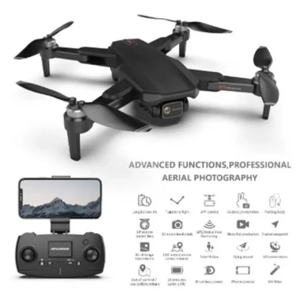 GENERICO - Drone f188 cámara 6k gps 1km +2 baterías