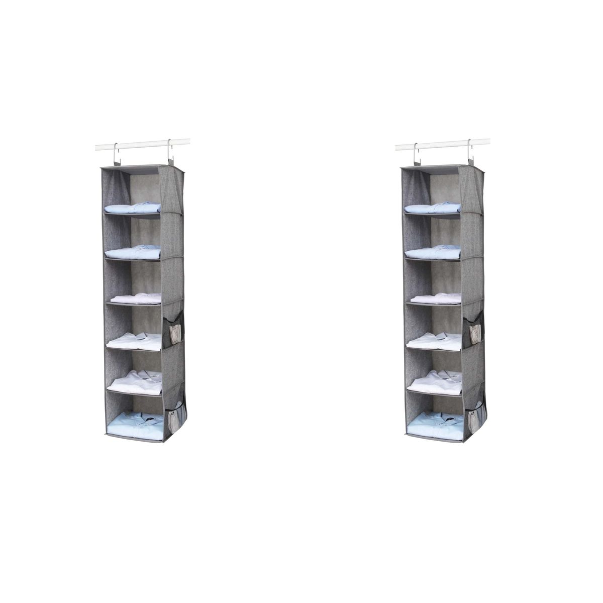 GENERICO - Pack 2 Organizadores De Ropa 6 Compartimentos Colgante Closet