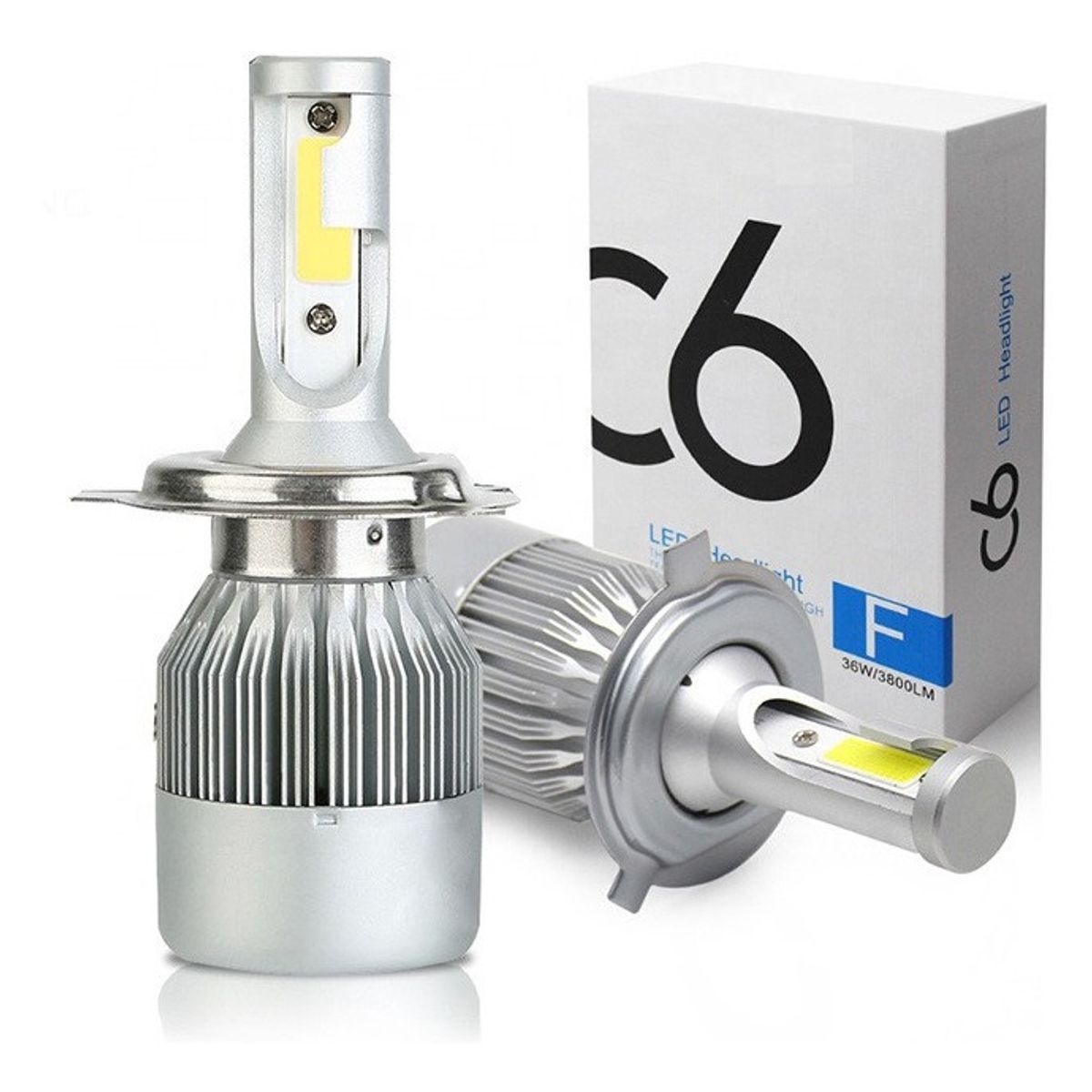 GENERICO - Kit Luces Led Para Auto H4 C6 36w 3800lm