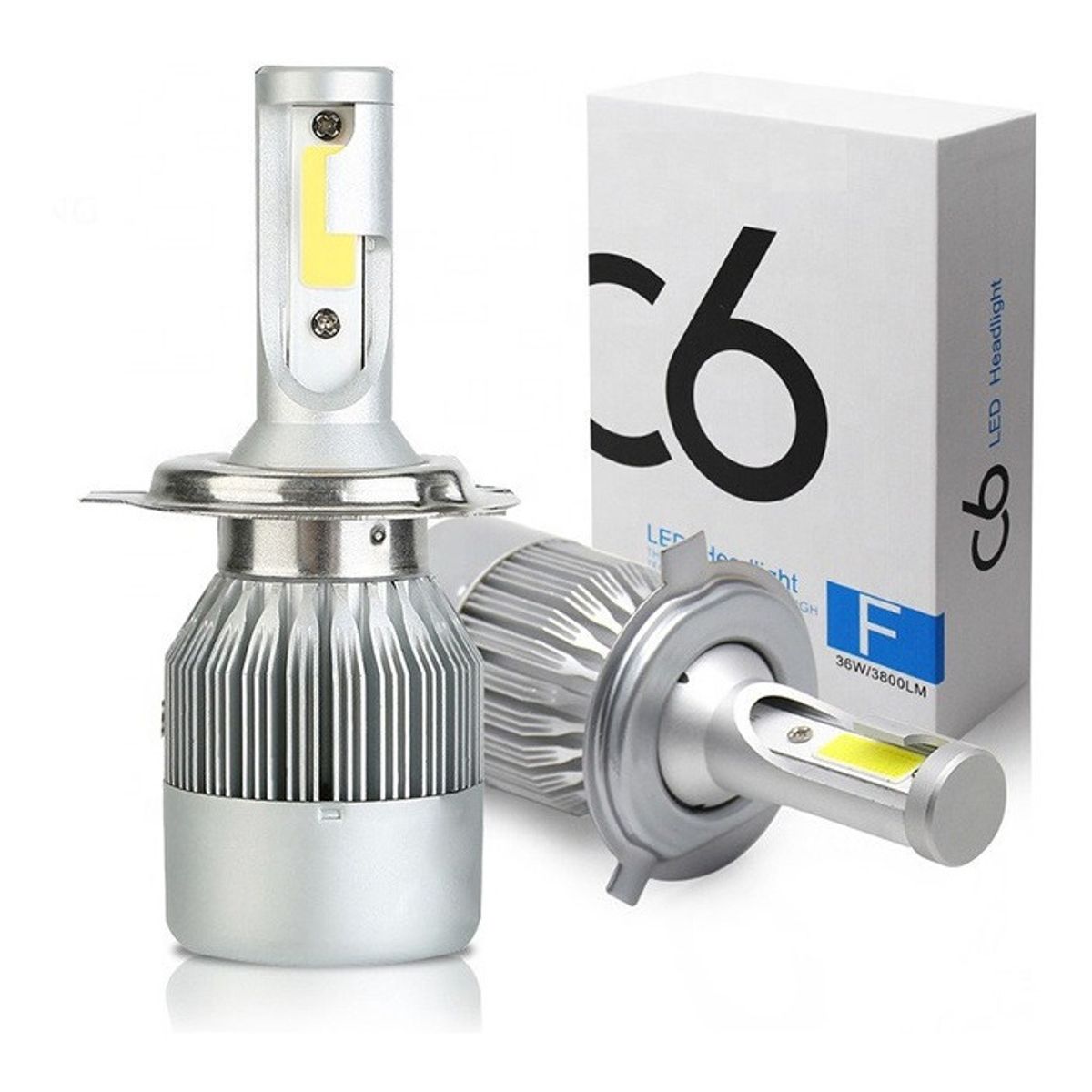 GENERICO - Kit Luces Led Para Auto H4 C6 36w 3800lm