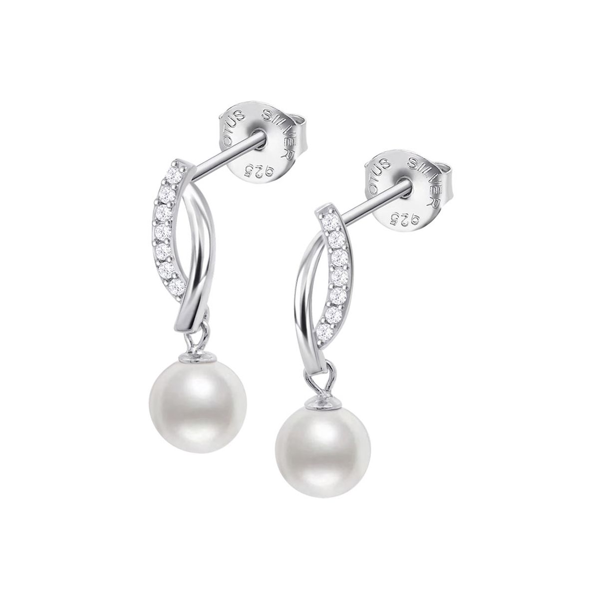 LOTUS SILVER - Aros LP3832-4/1 Lotus Silver Mujer Pearls
