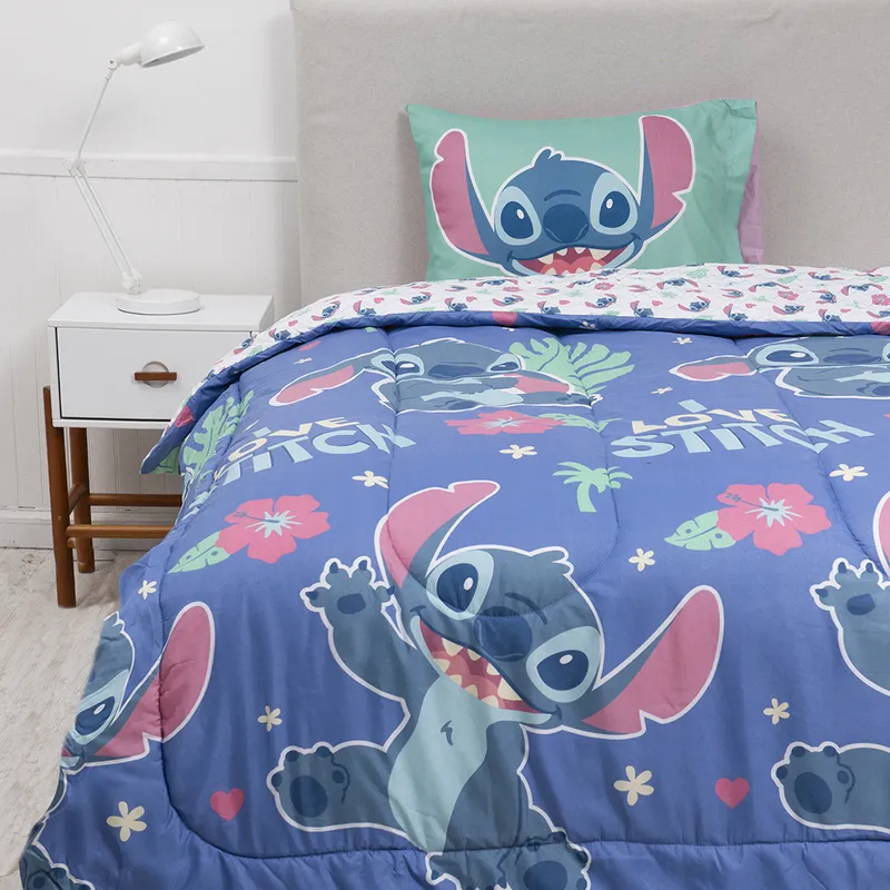 MASHINI - Plumón Mashini 1.5 Plazas Nuevos 185x228 Cm Stitch Love Nuevos