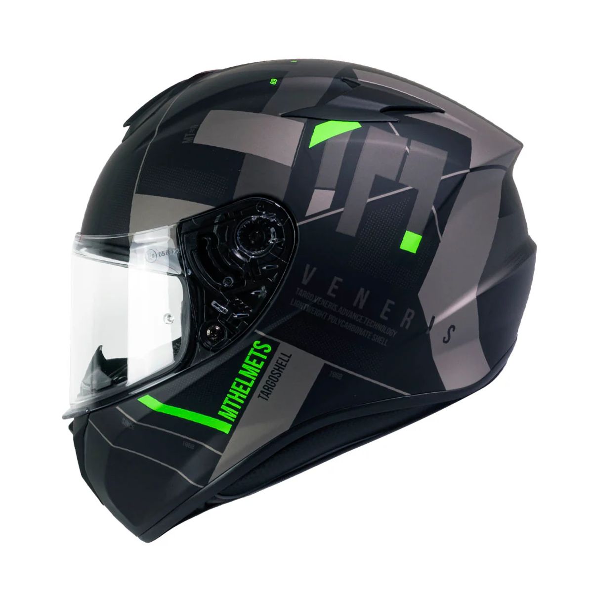 MT - Casco Para Moto MT Targo Veneris Verde Fluor Mate