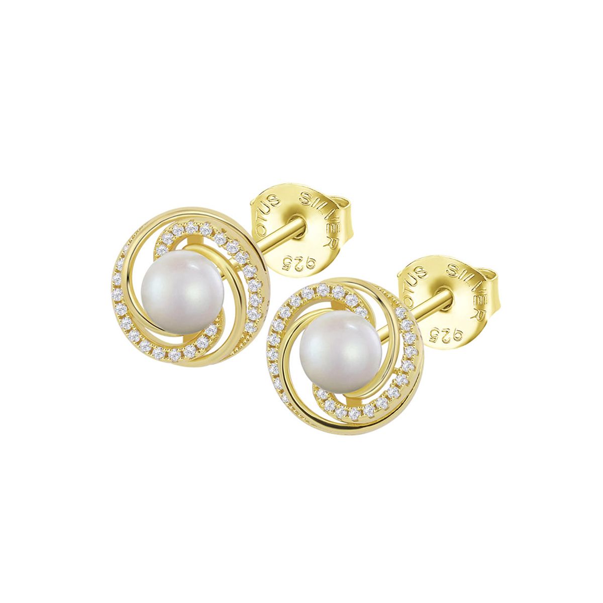 LOTUS SILVER - Aros LP3095-4/2 Lotus Silver Mujer Pearls