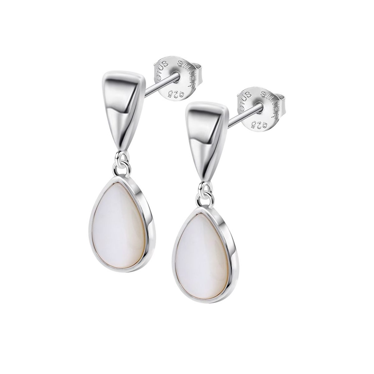 LOTUS SILVER - Aros LP3795-4/1 Lotus Silver Mujer Pearls