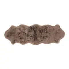 GENERICO - Alfombra Pelo Largo de Piel de Oveja DUO 160 x 50 cm - Beige Oscuro