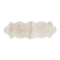 GENERICO - Alfombra Pelo Largo de Piel de Oveja DUO 160 x 50 cm -Blanco