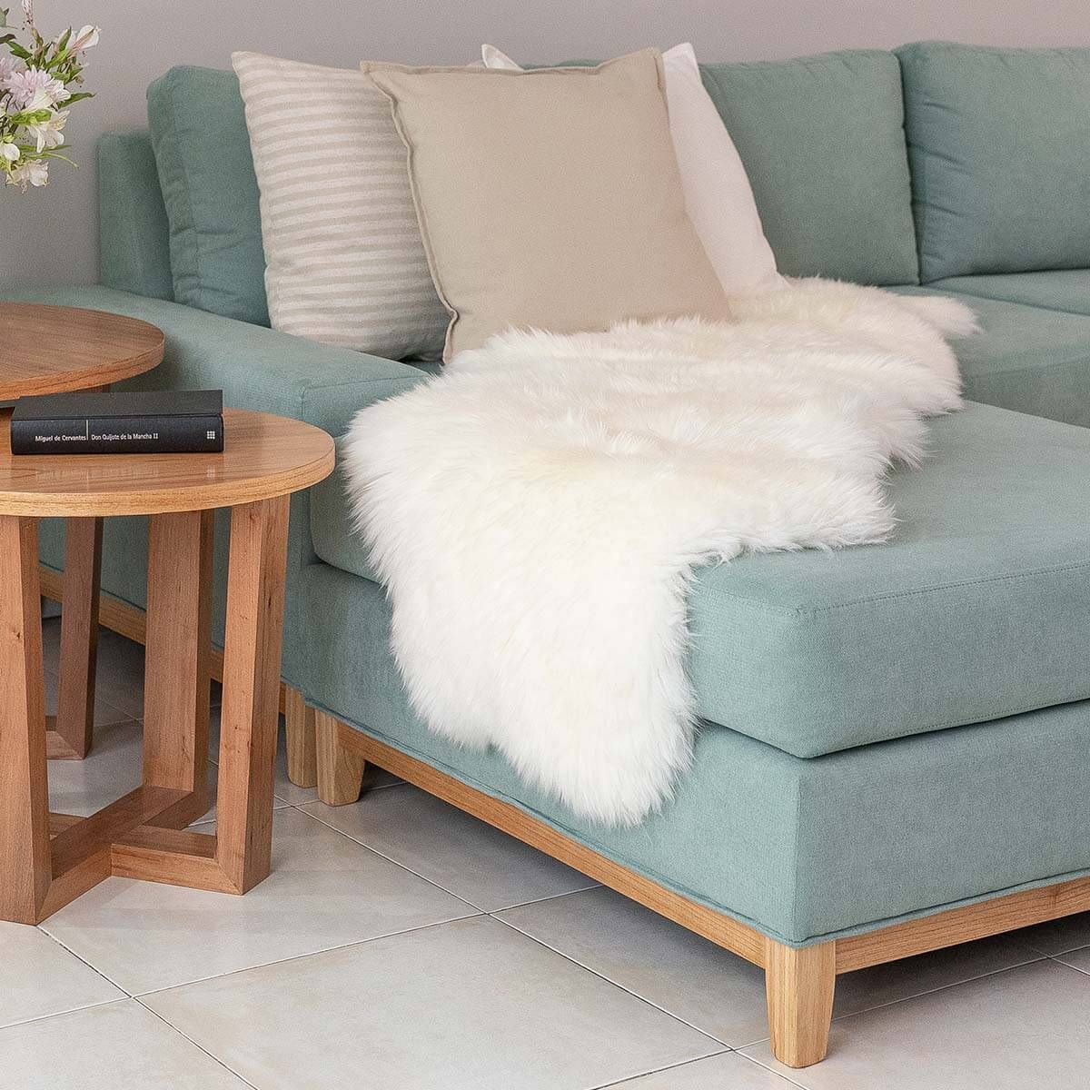 GENERICO - Alfombra Pelo Largo de Piel de Oveja DUO 160 x 50 cm -Blanco