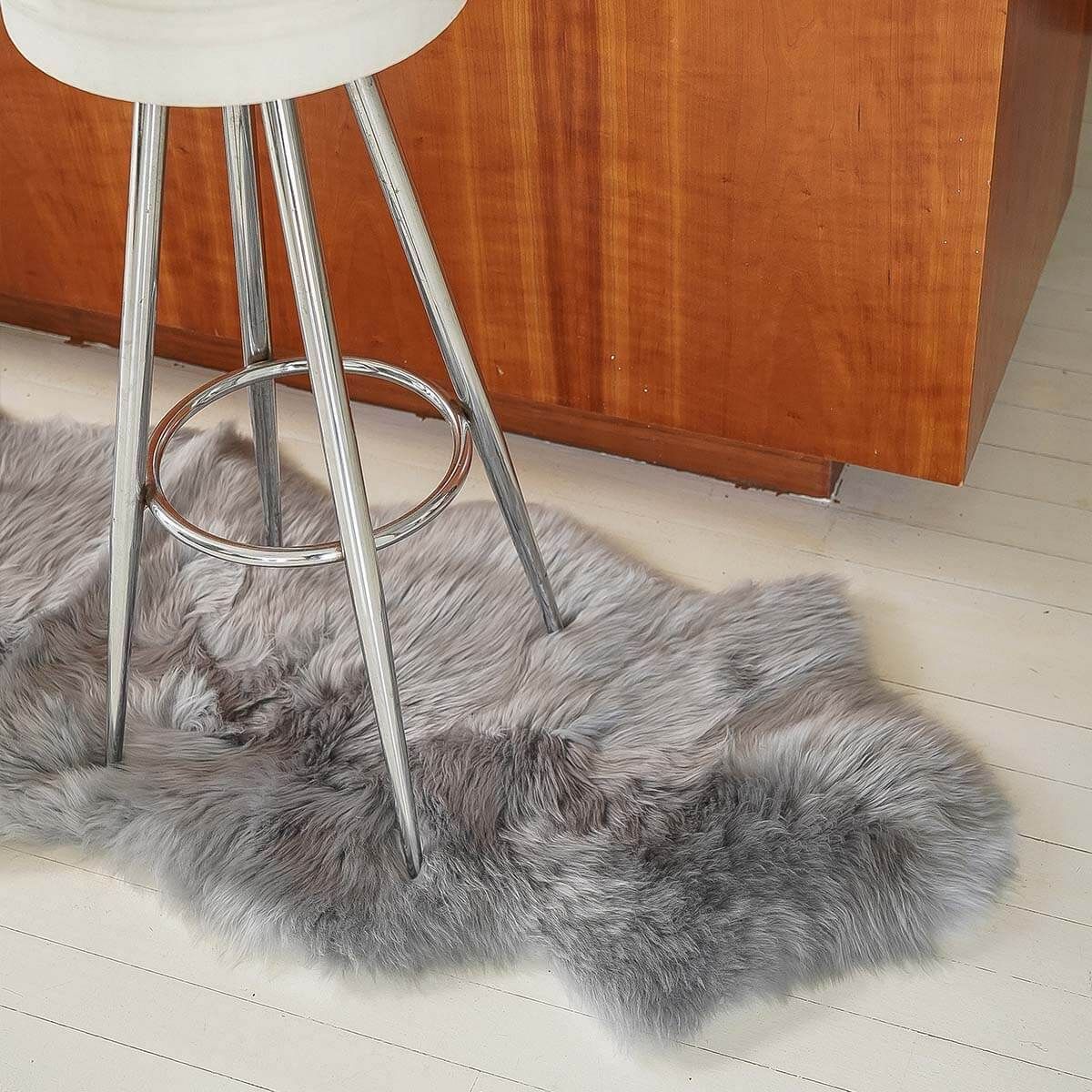 GENERICO - Alfombra Pelo Largo de Piel de Oveja DUO 160 x 50 cm - Gris