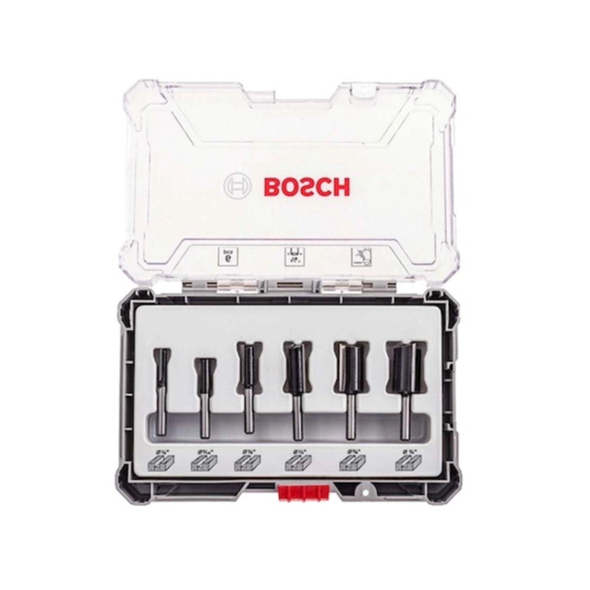 BOSCH - Juego de fresas rectas, 6 piezas, vástago de 1/4"
