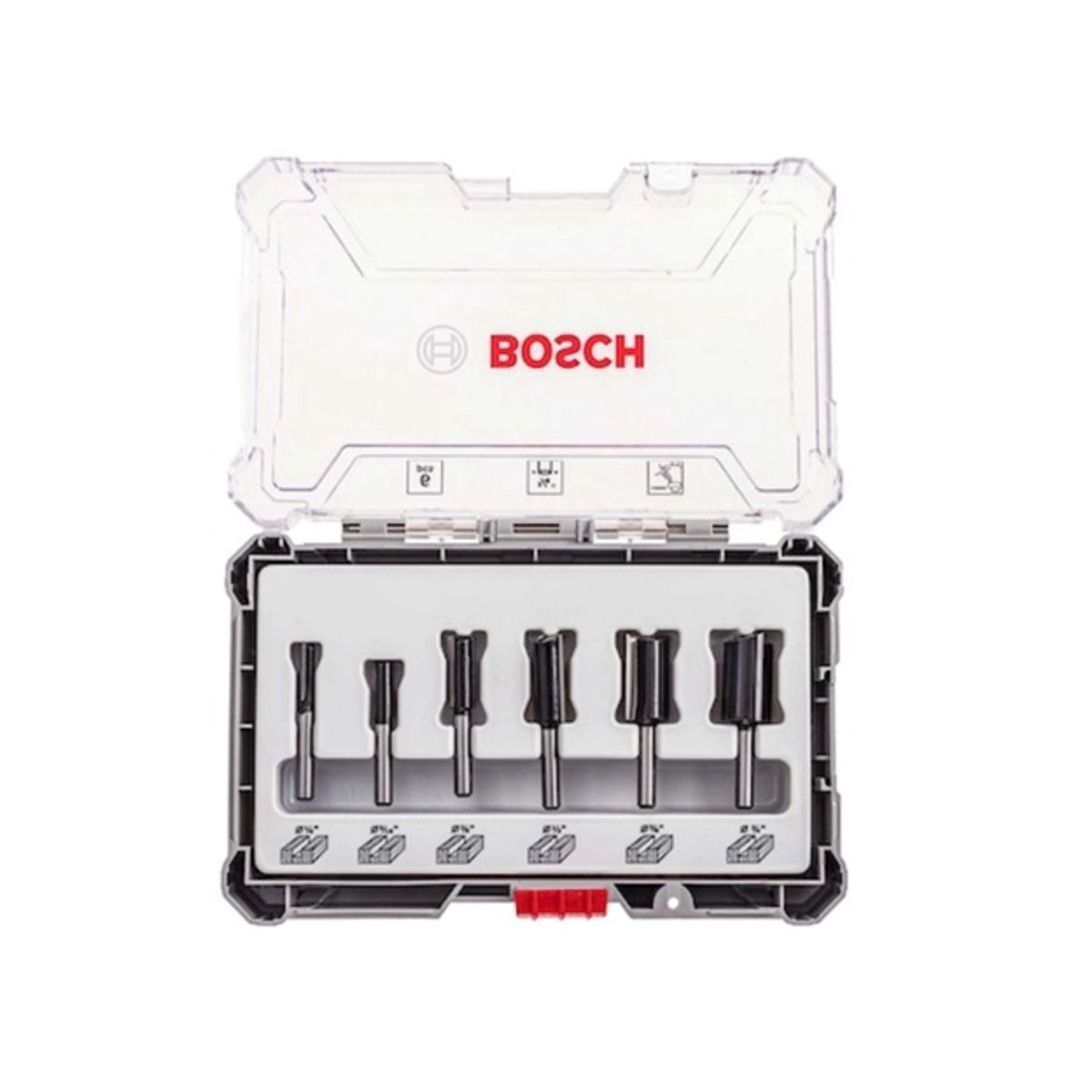 BOSCH - Juego de fresas rectas, 6 piezas, vástago de 1/4"